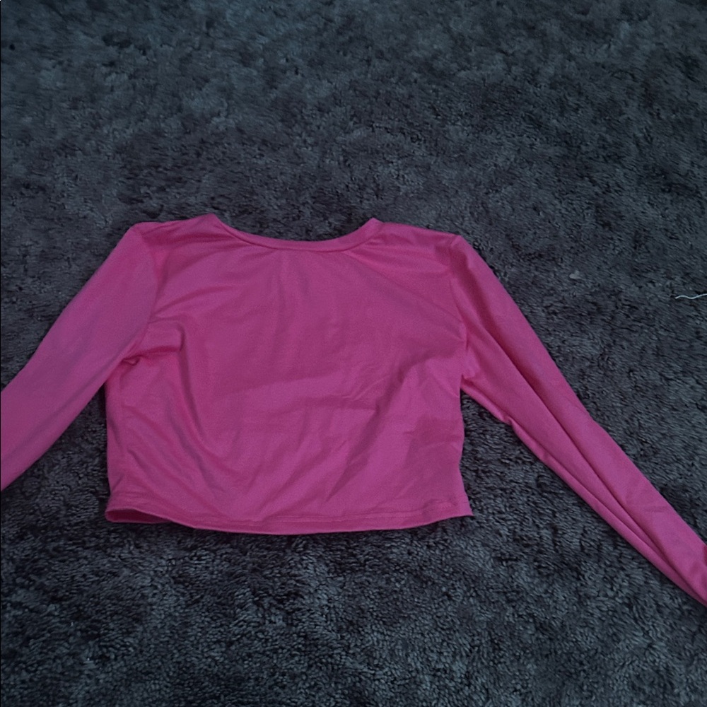 SHEIN Vibrant Pink Long Sleeve Blouse
